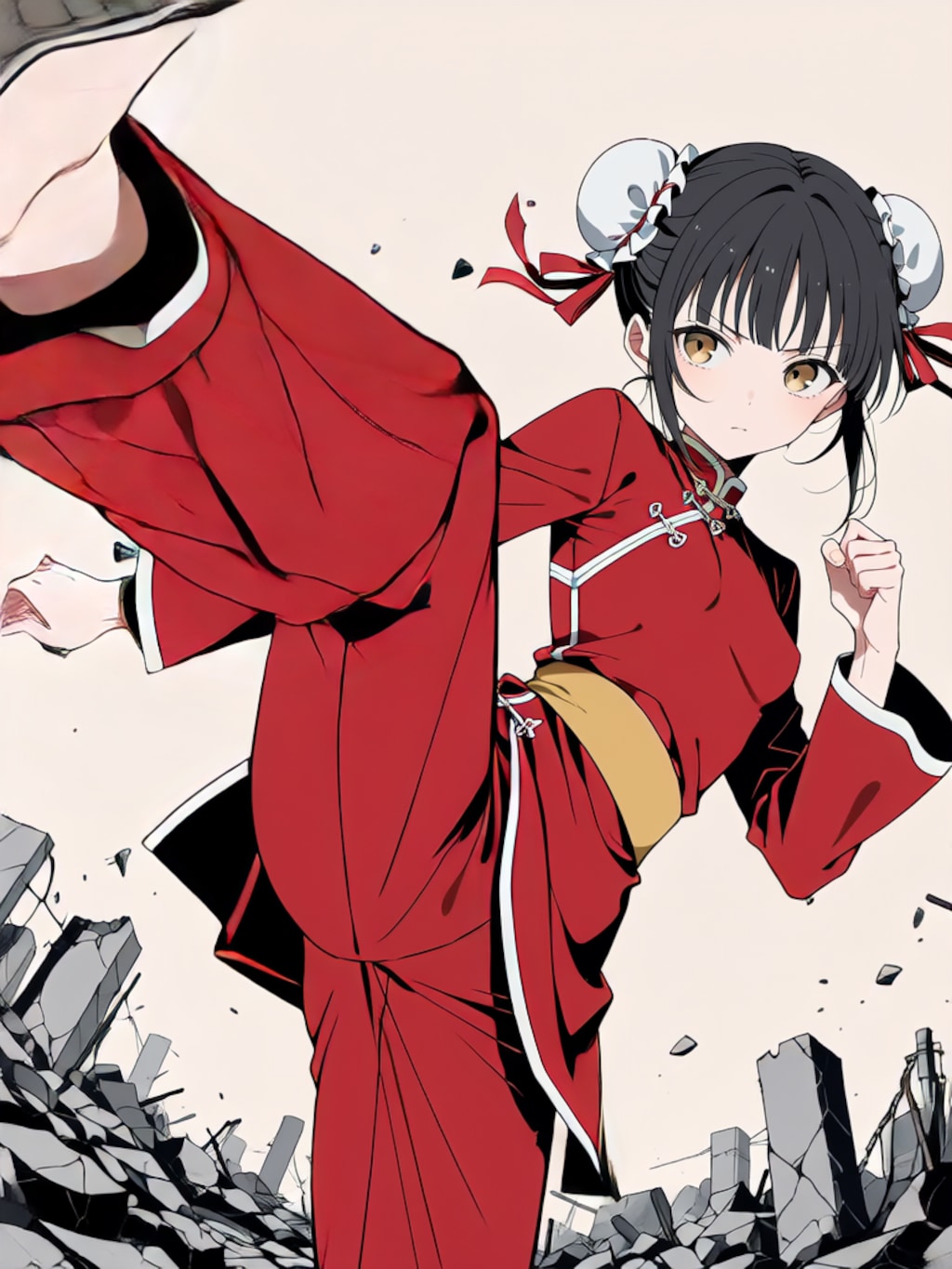 蹴り！【パラパライラスト】