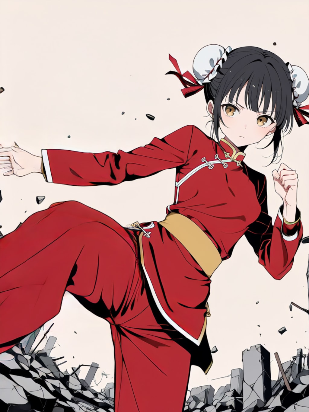 蹴り！【パラパライラスト】