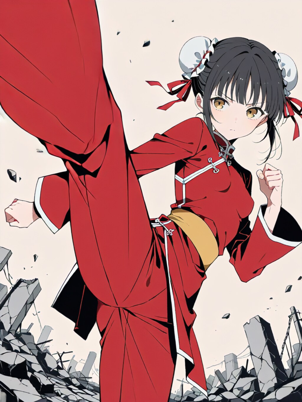 蹴り！【パラパライラスト】