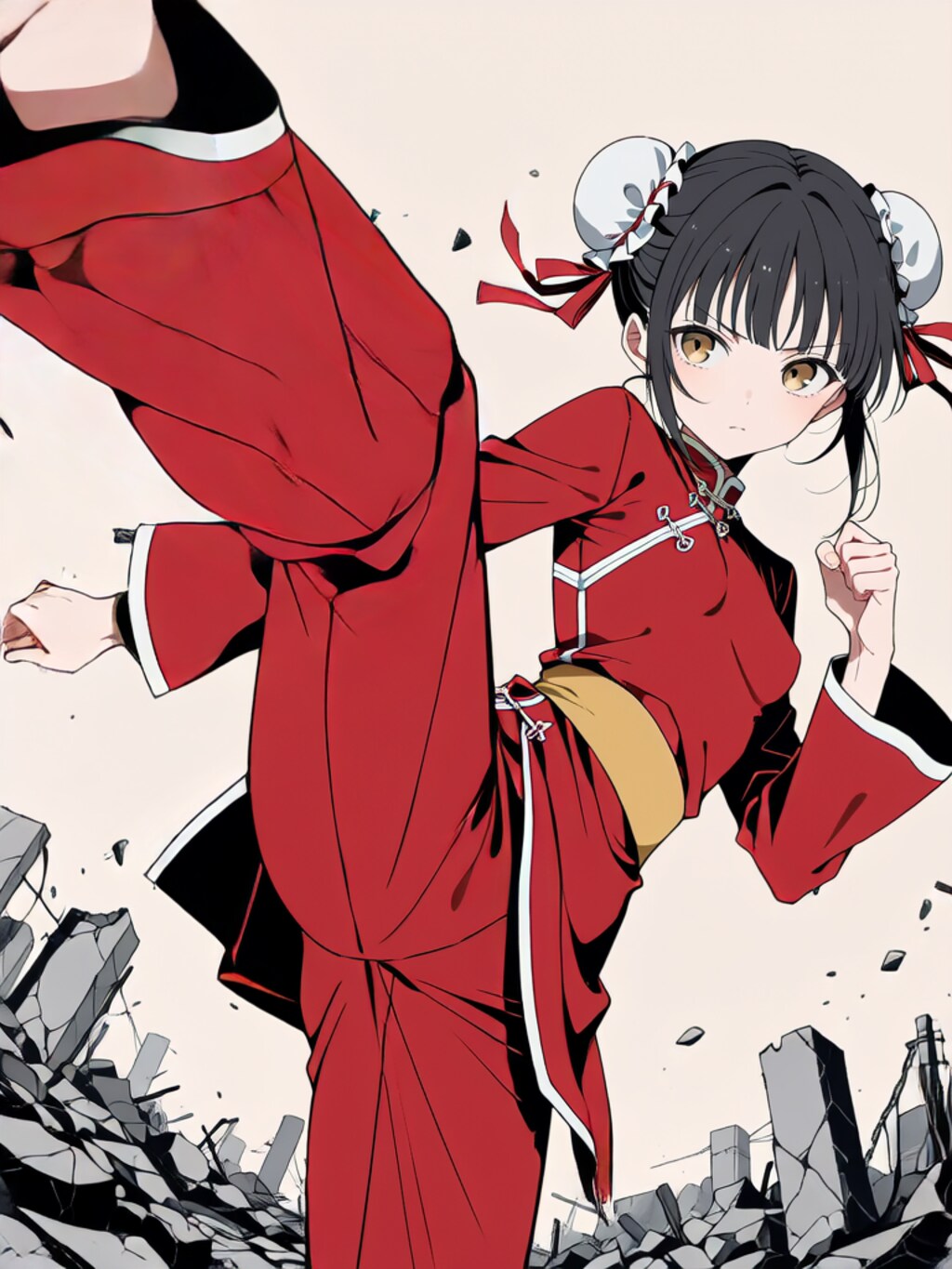 蹴り！【パラパライラスト】