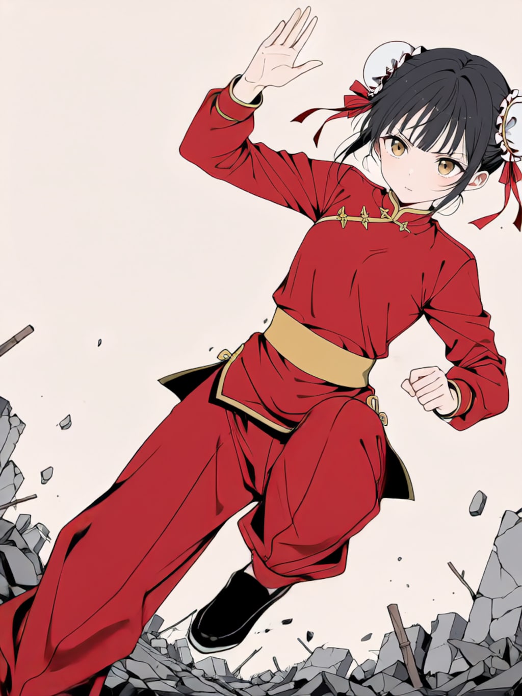 蹴り！【パラパライラスト】