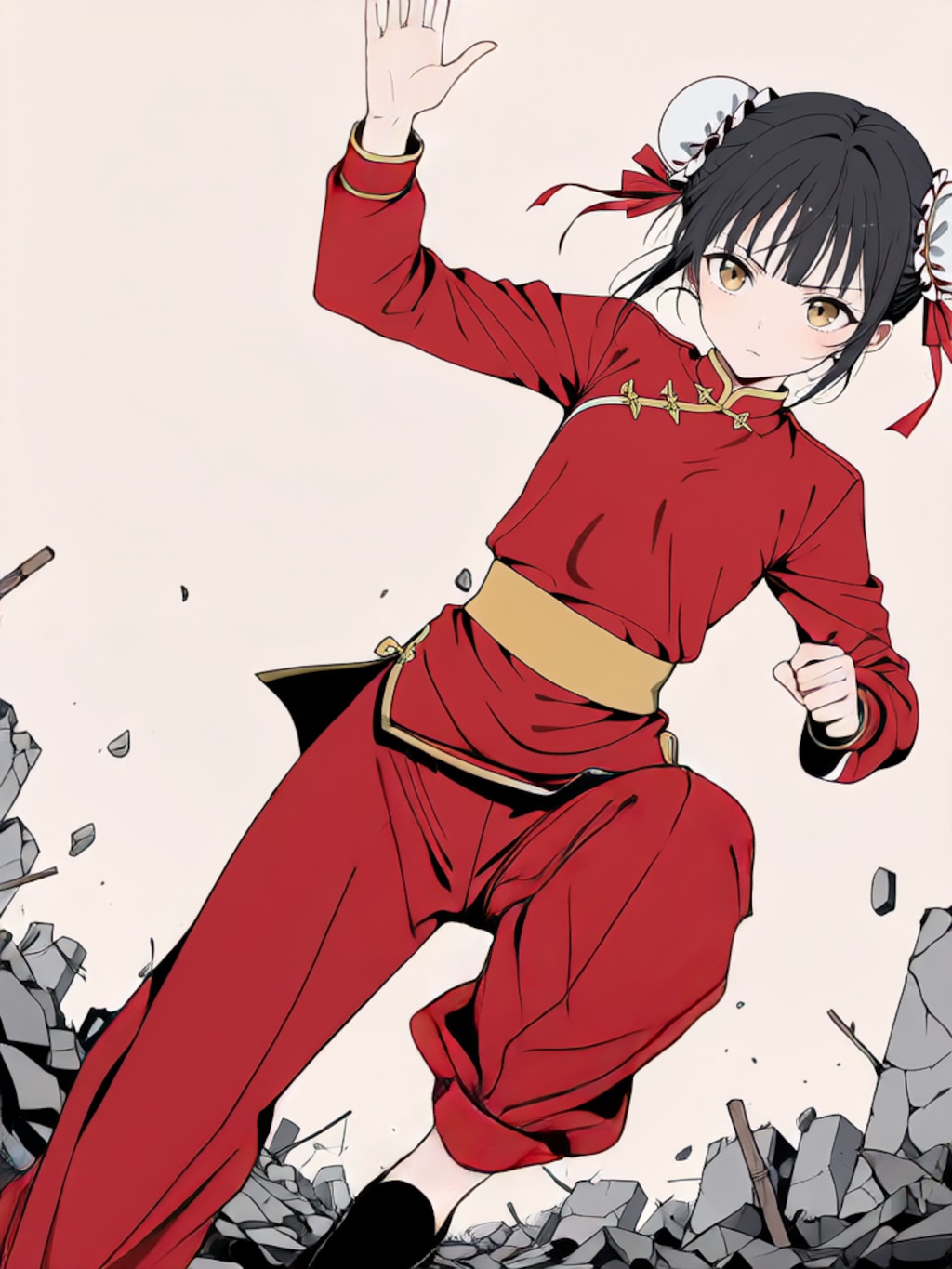 蹴り！【パラパライラスト】