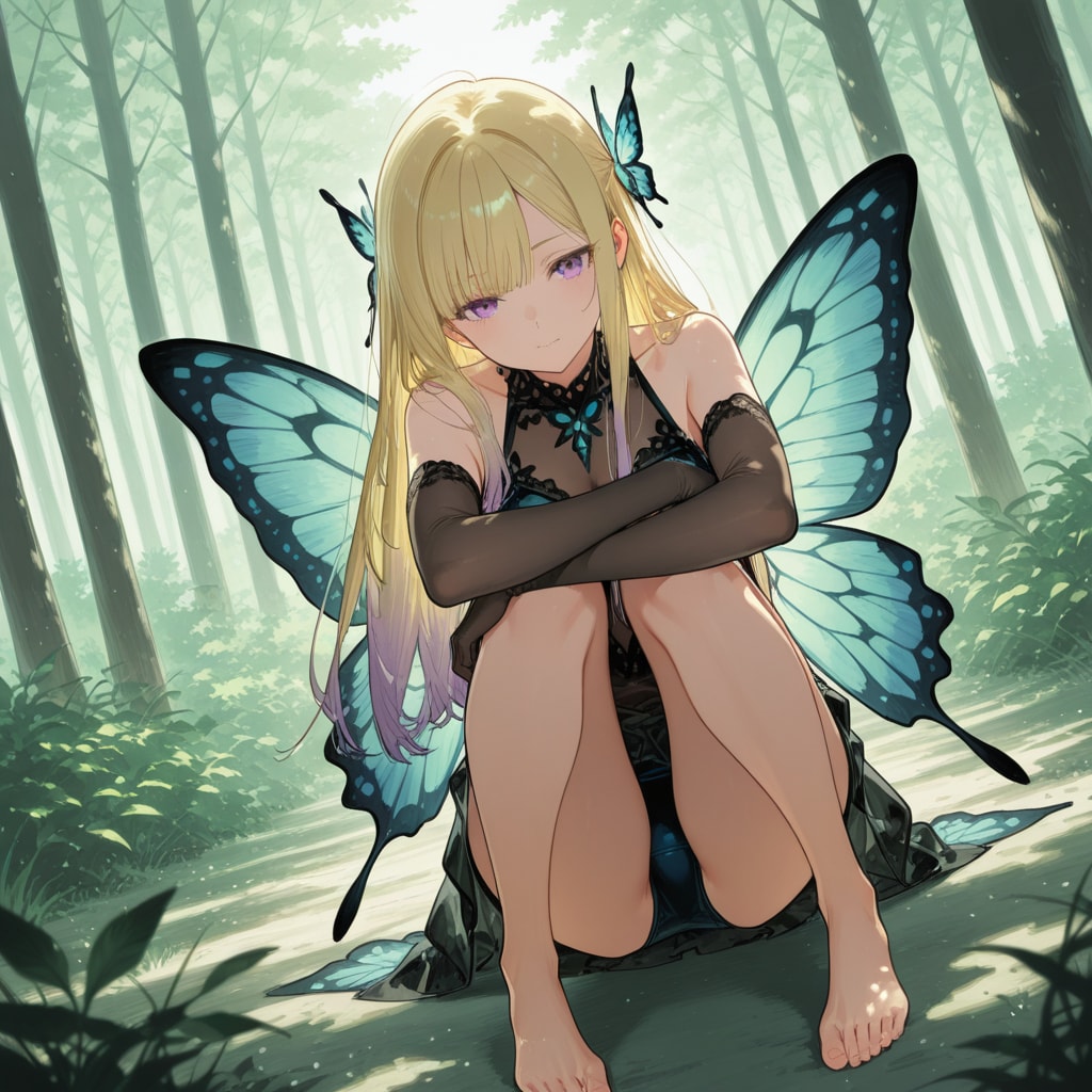 スク水×蝶×エルボーグローブ（アナザーカット）
