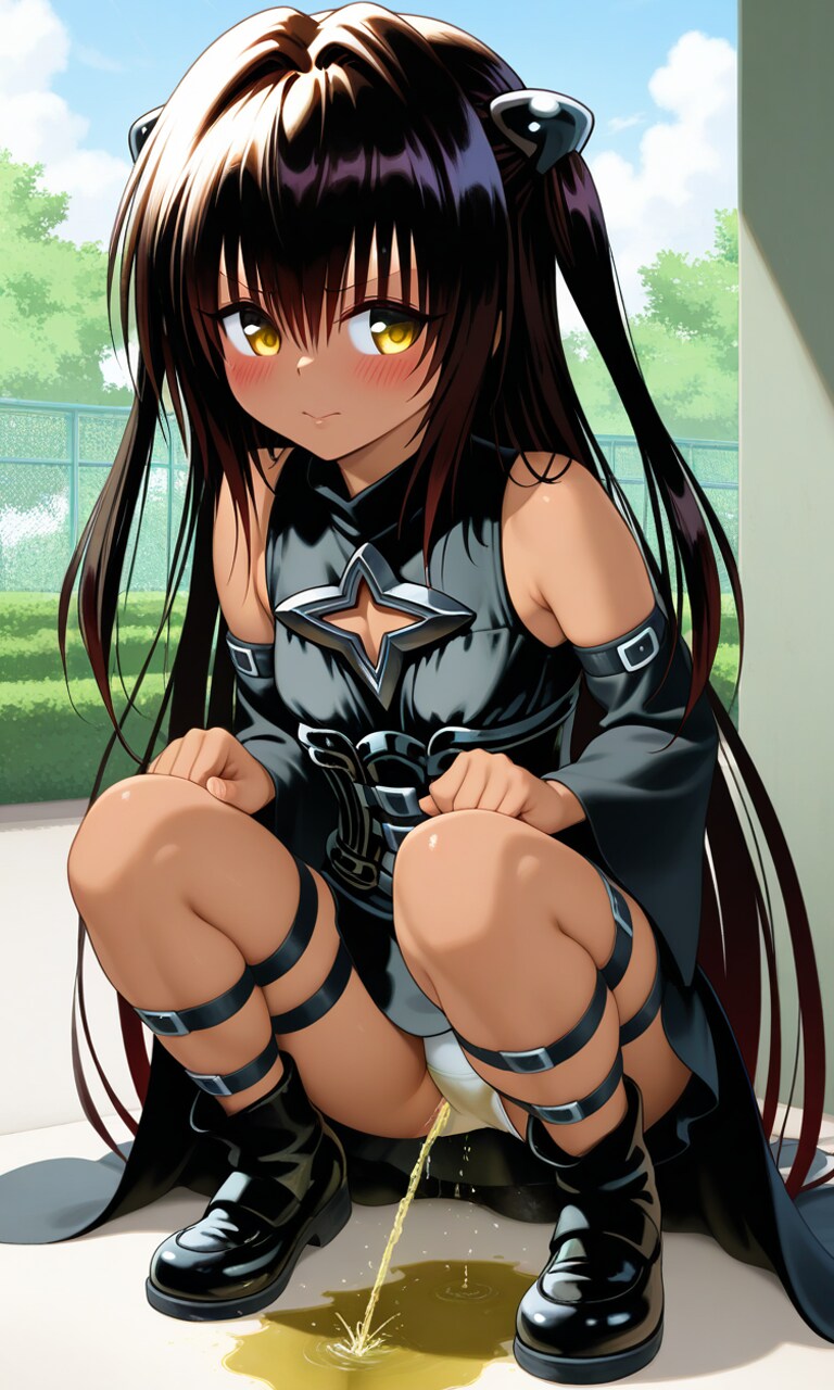 おしっこお漏らしチャレンジ【ネ〇シス】(ブラックドレス)