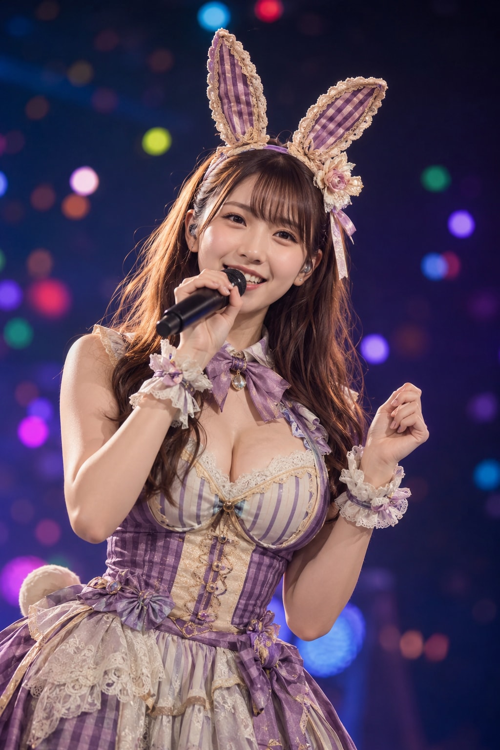 [10枚]バニー風衣装でライブをしているセクシーで可愛い女の子