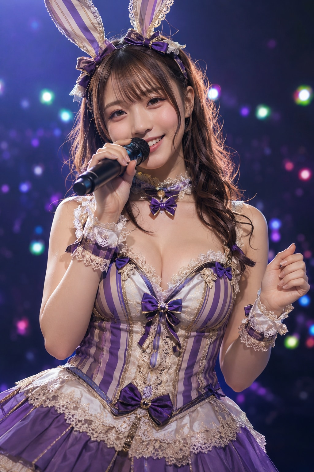 [10枚]バニー風衣装でライブをしているセクシーで可愛い女の子