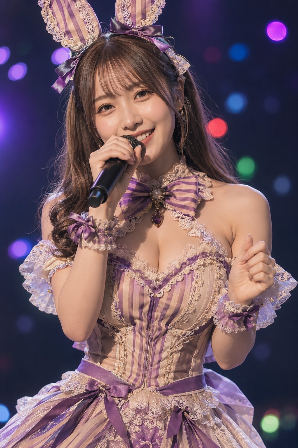 [10枚]バニー風衣装でライブをしているセクシーで可愛い女の子