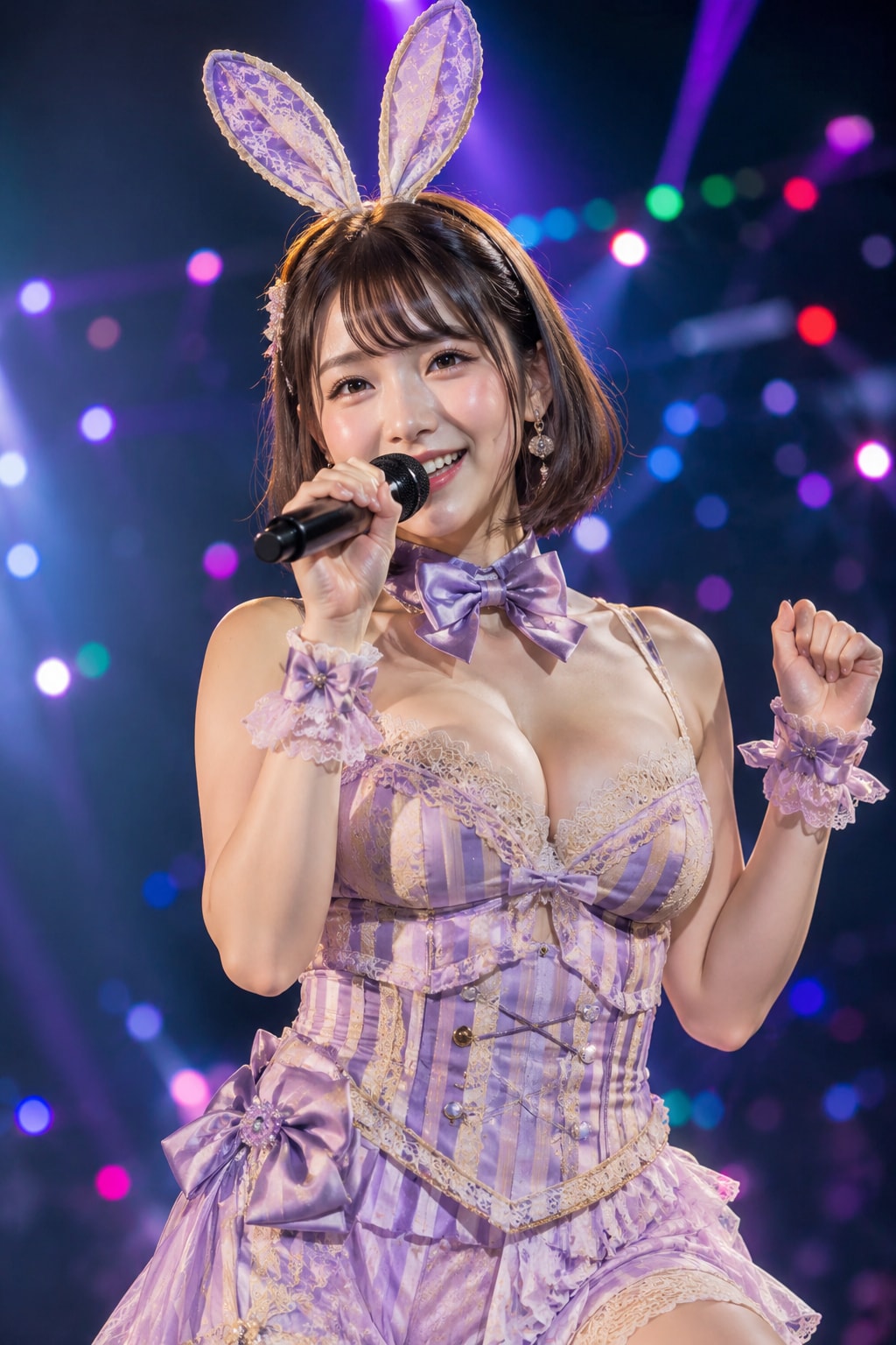 [10枚]バニー風衣装でライブをしているセクシーで可愛い女の子