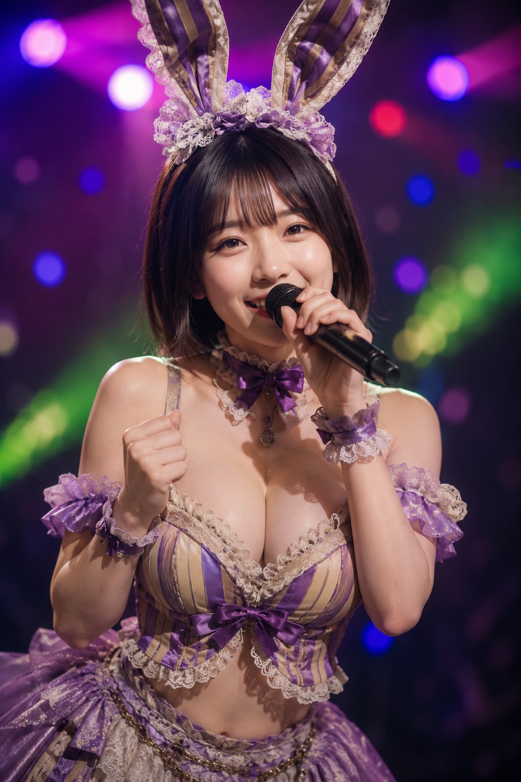 [10枚]バニー風衣装でライブをしているセクシーで可愛い女の子