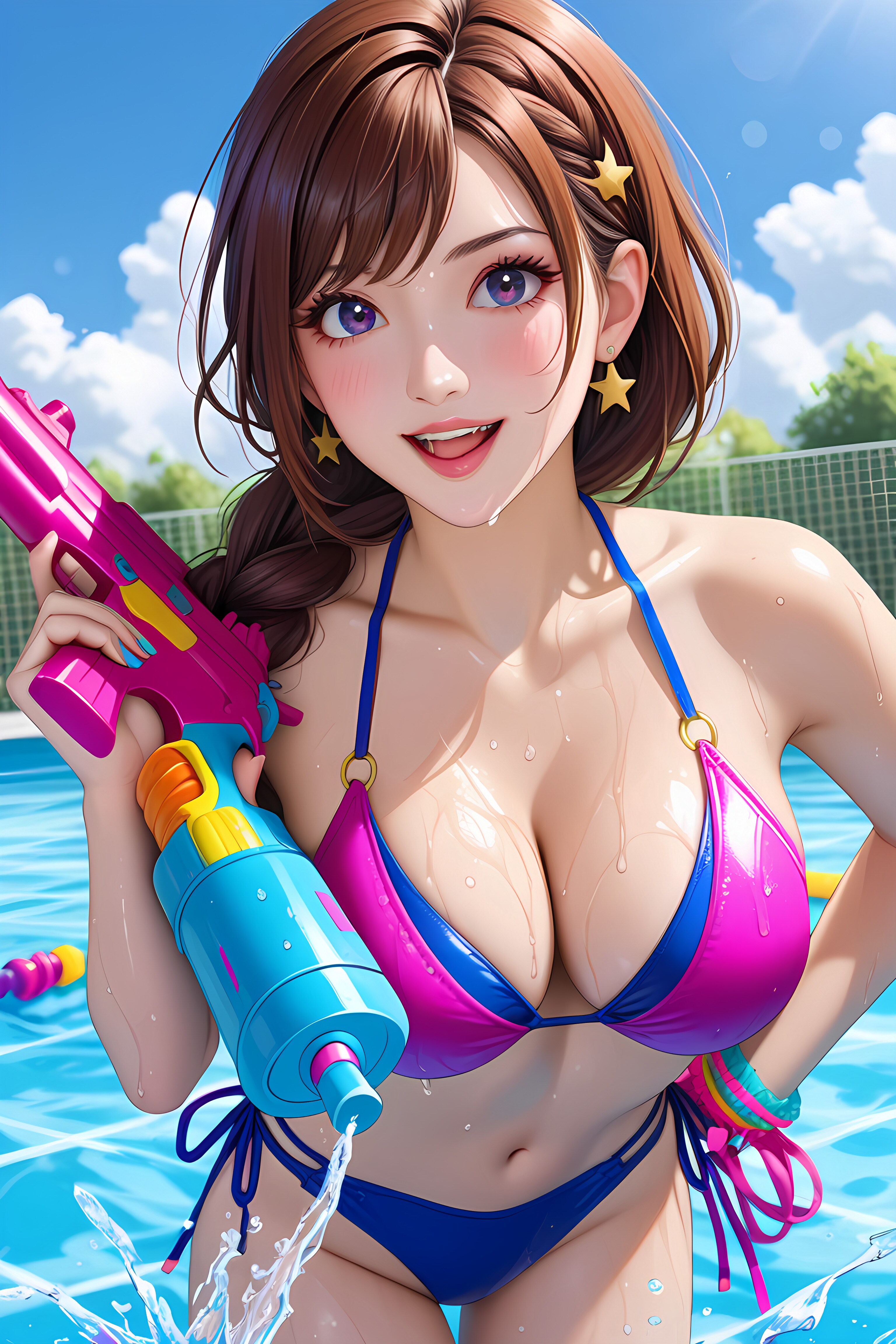 (40枚) プールで戯れたい イラスト版+