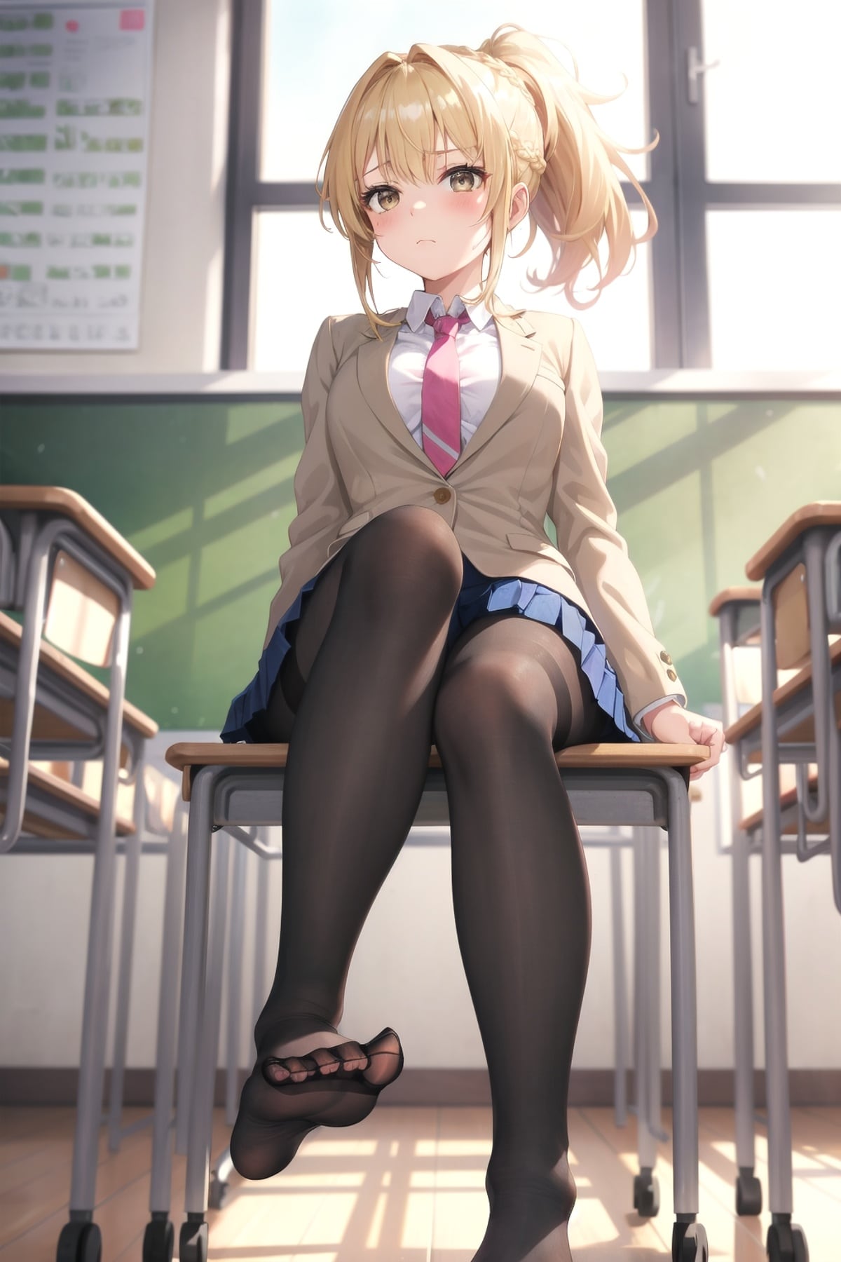 魅惑のシルエット。黒タイツ×美少女のAIイラスト特集