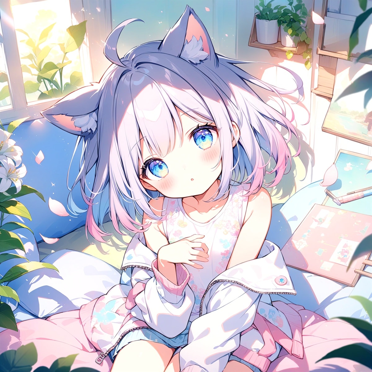 【髪型】ユニークな個性を加える小さなアクセント。アホ毛のAIイラスト特集