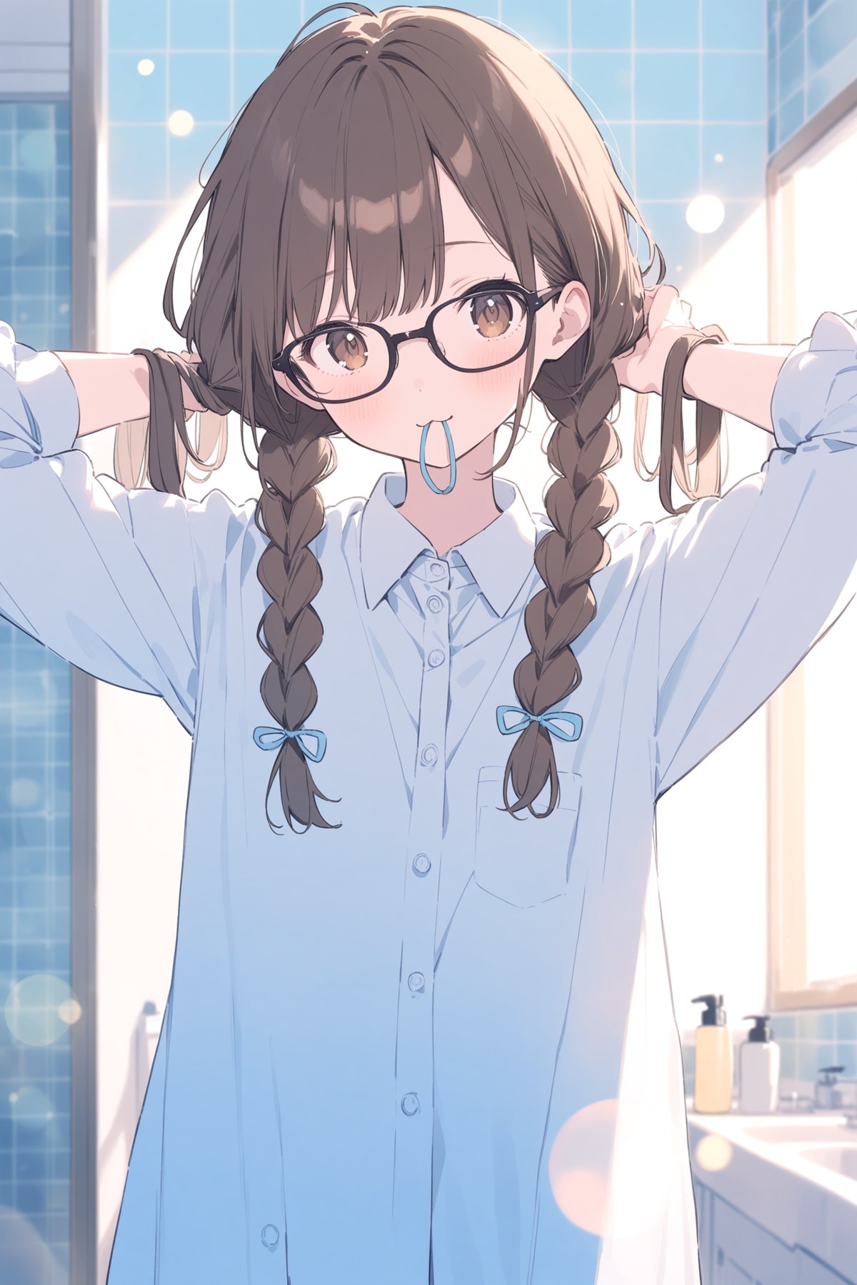 清楚で知的。三つ編み×眼鏡の美少女AIイラスト特集