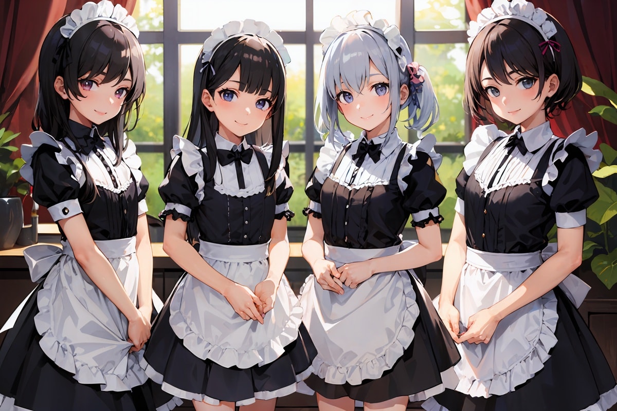 複数人の美少女AIイラスト