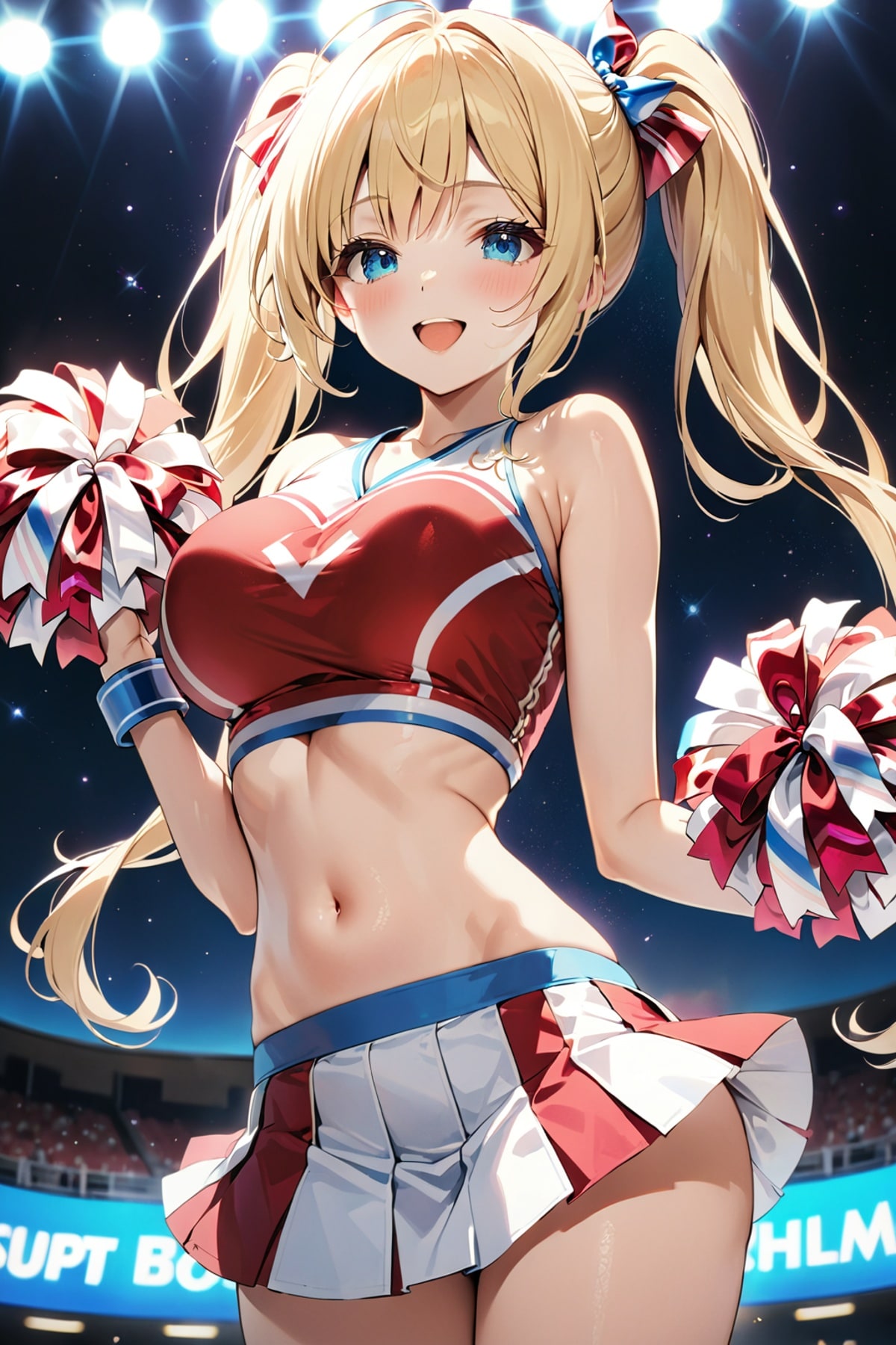 明るい笑顔と元気なポーズが魅力的。チアリーダーのAIイラスト特集