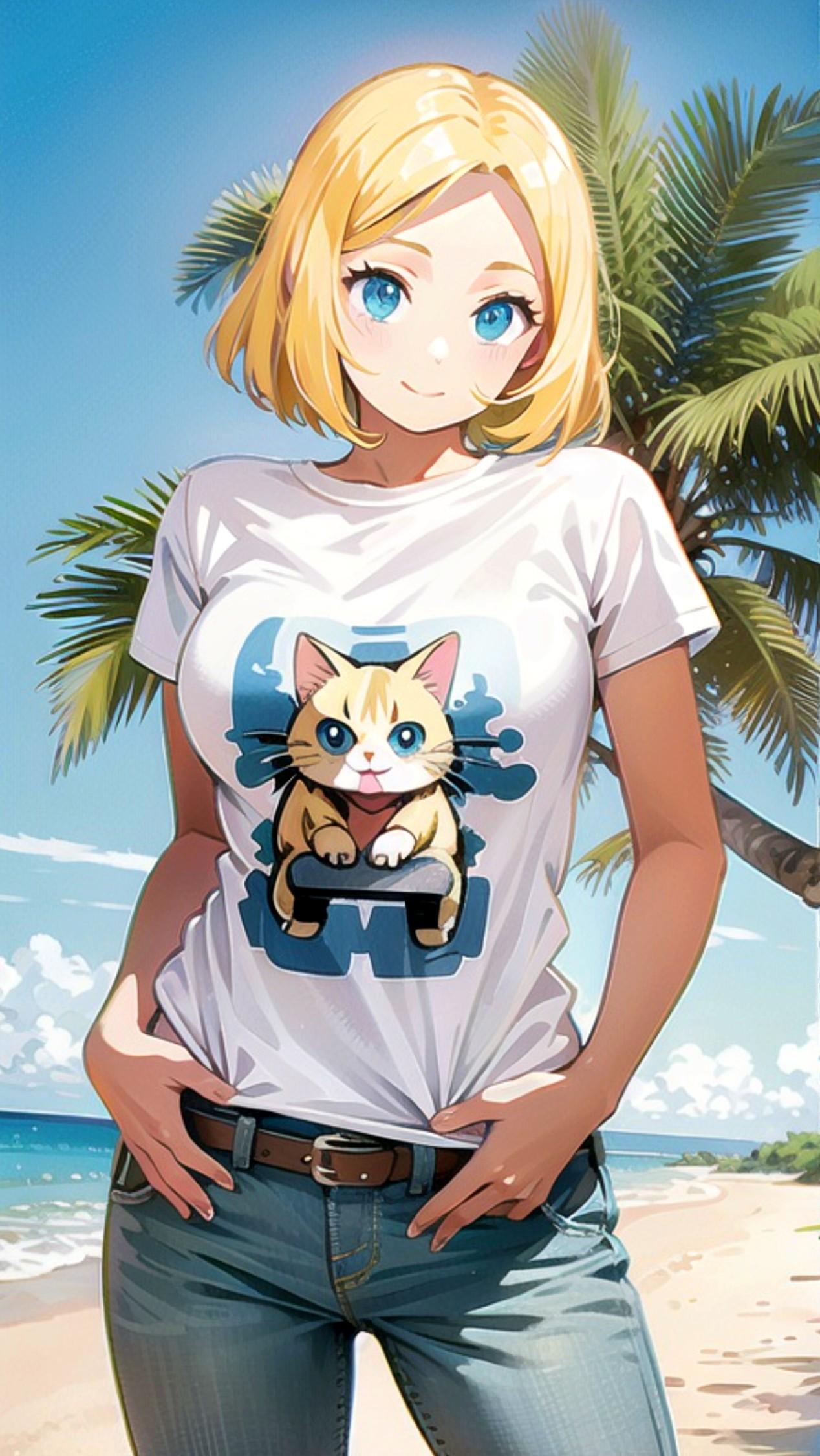 金髪ちゃんとTシャツ