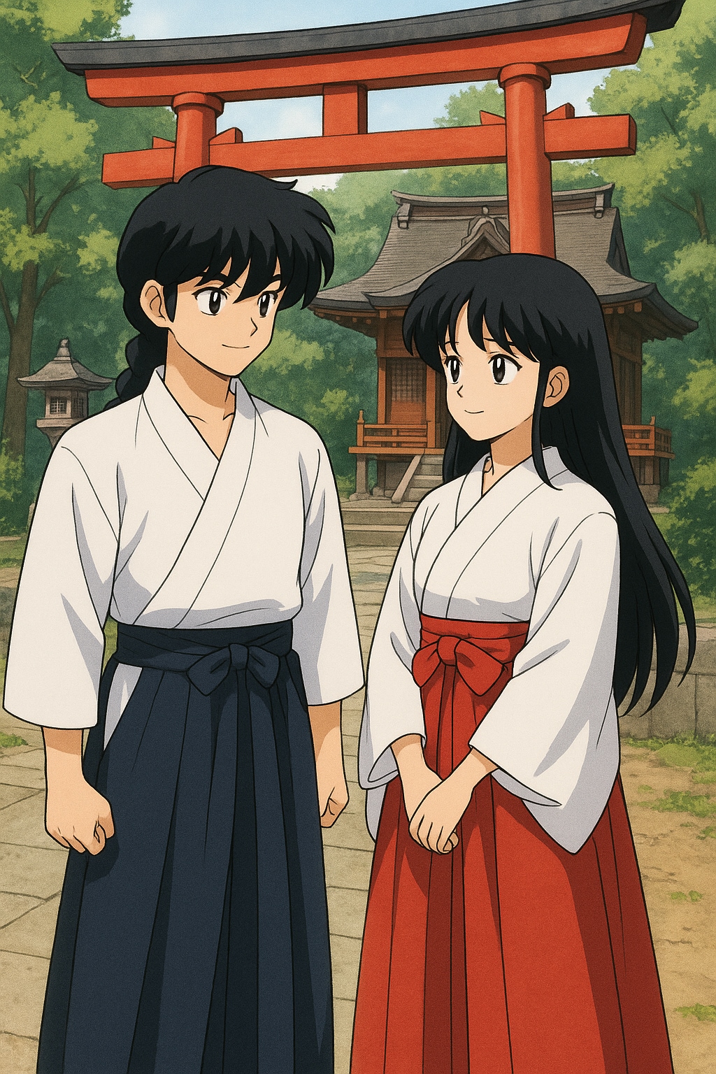 火野神社宮司と巫女