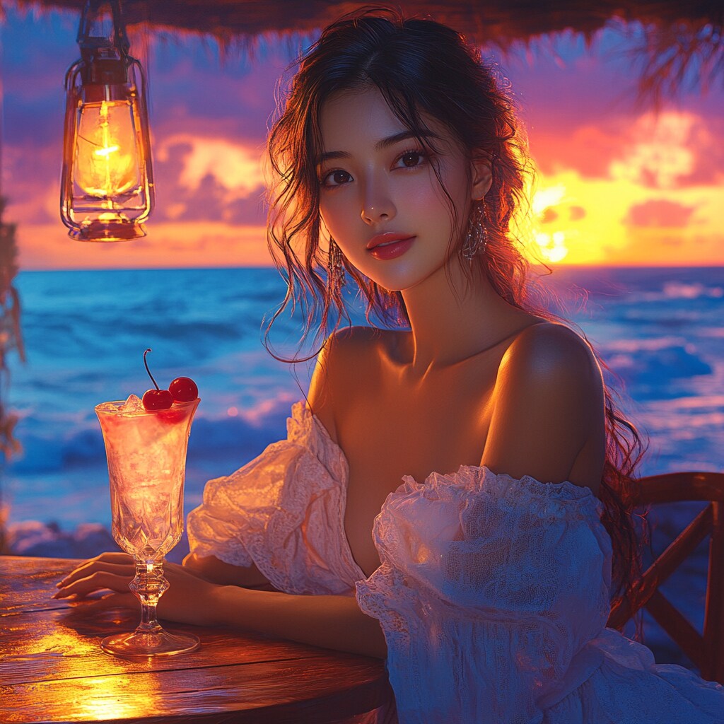 夕暮れのカフェ