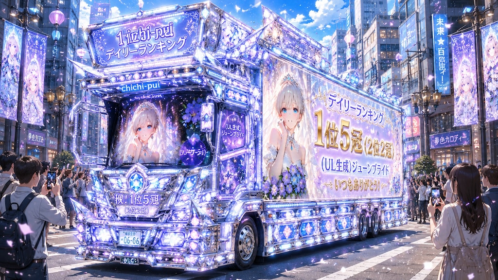 デイリーランキング5冠記念アドトラック