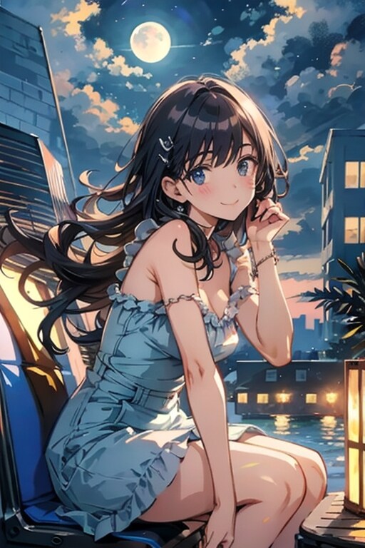 月夜 | の人気AIイラスト・グラビア