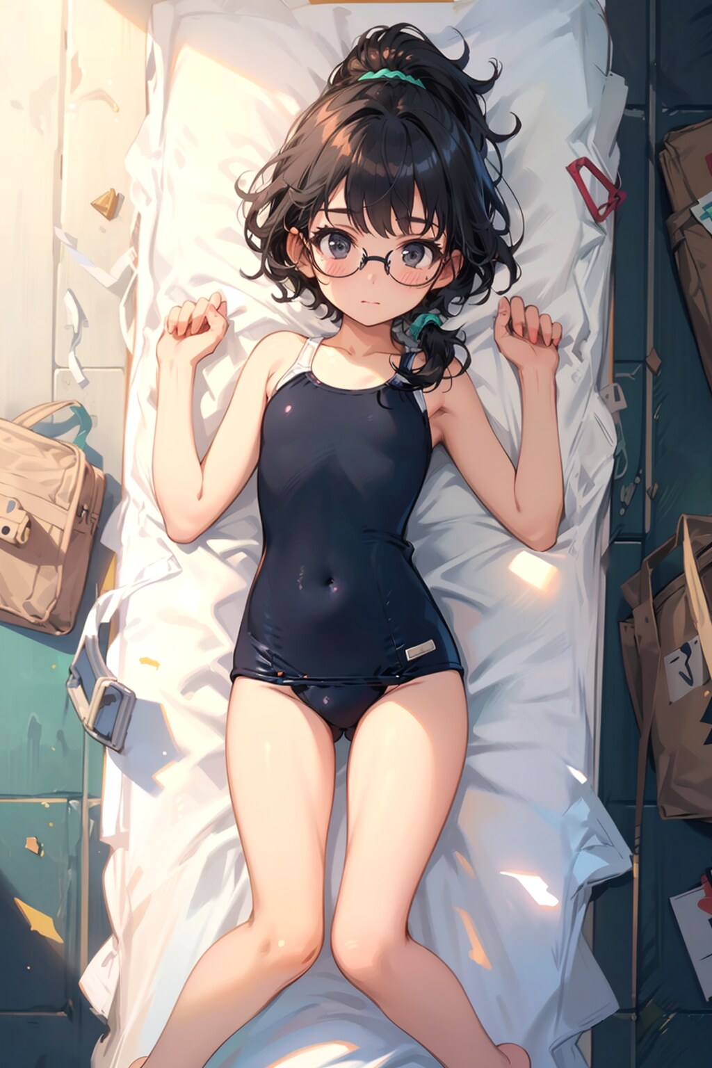 スク水の眼鏡っ娘