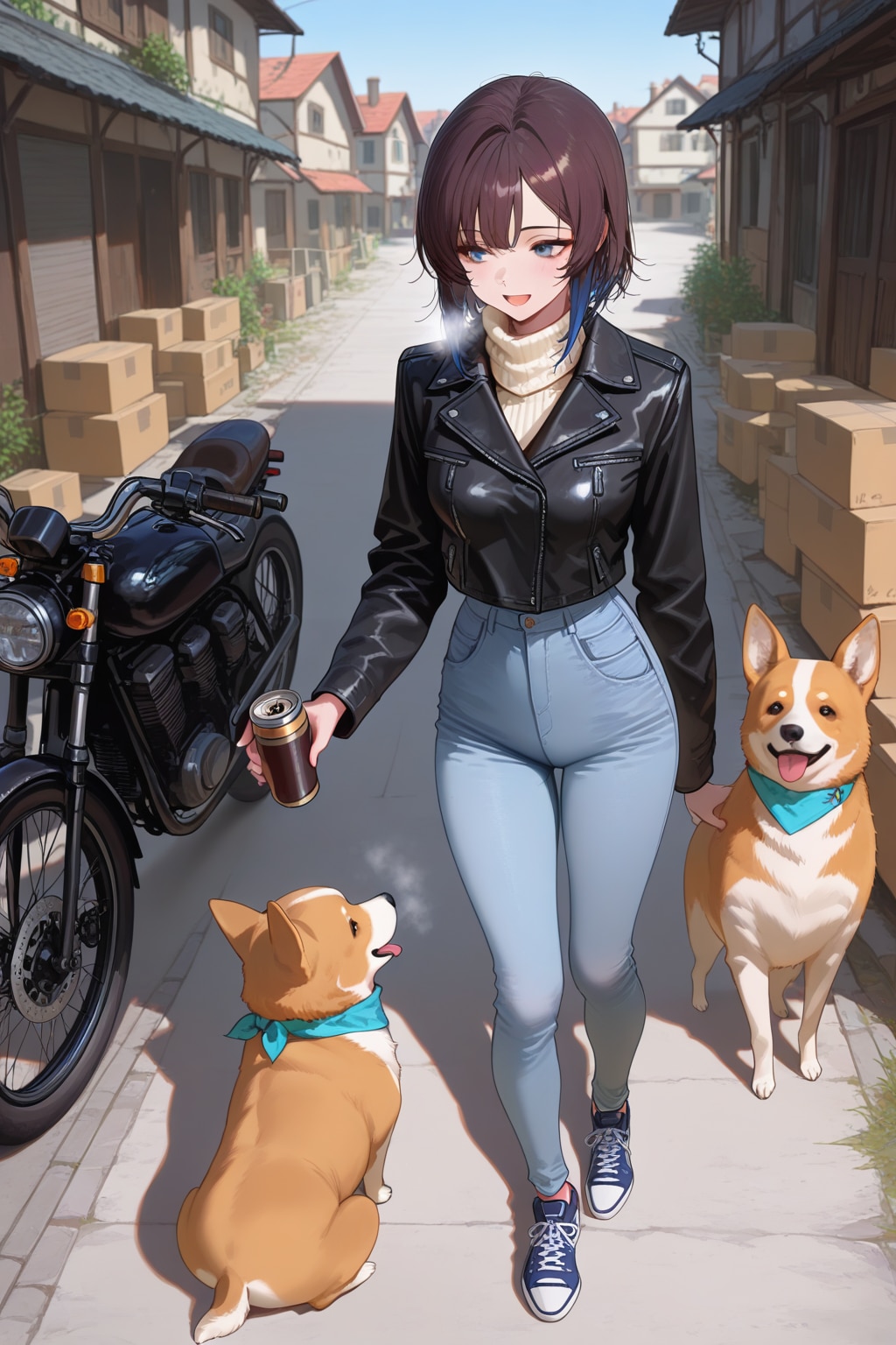 わんこと戯れる