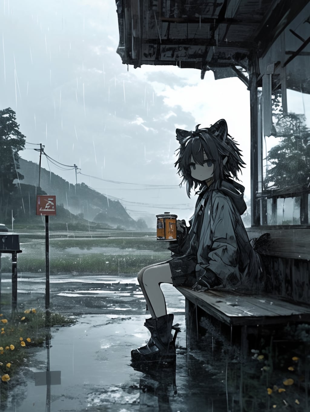 くま娘✖︎雨宿り②🐾