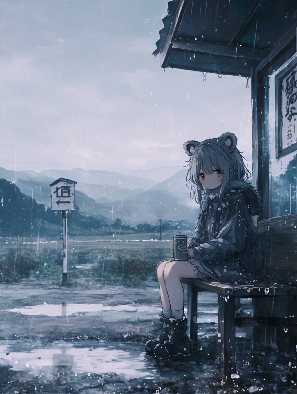 くま娘✖︎雨宿り②🐾