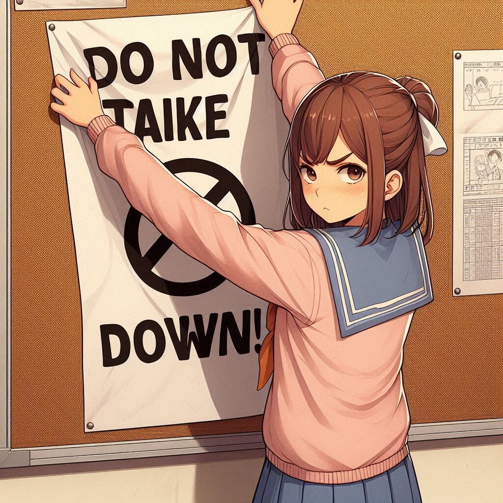 貼り紙『剥がすな！』