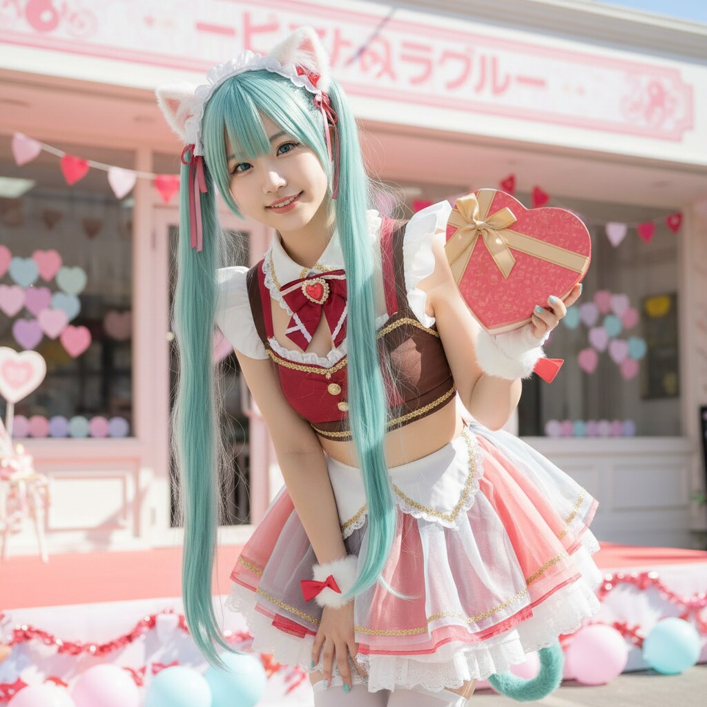 みどツイにゃん。2月14日 #バレンタインデー。バレンタインメイド。