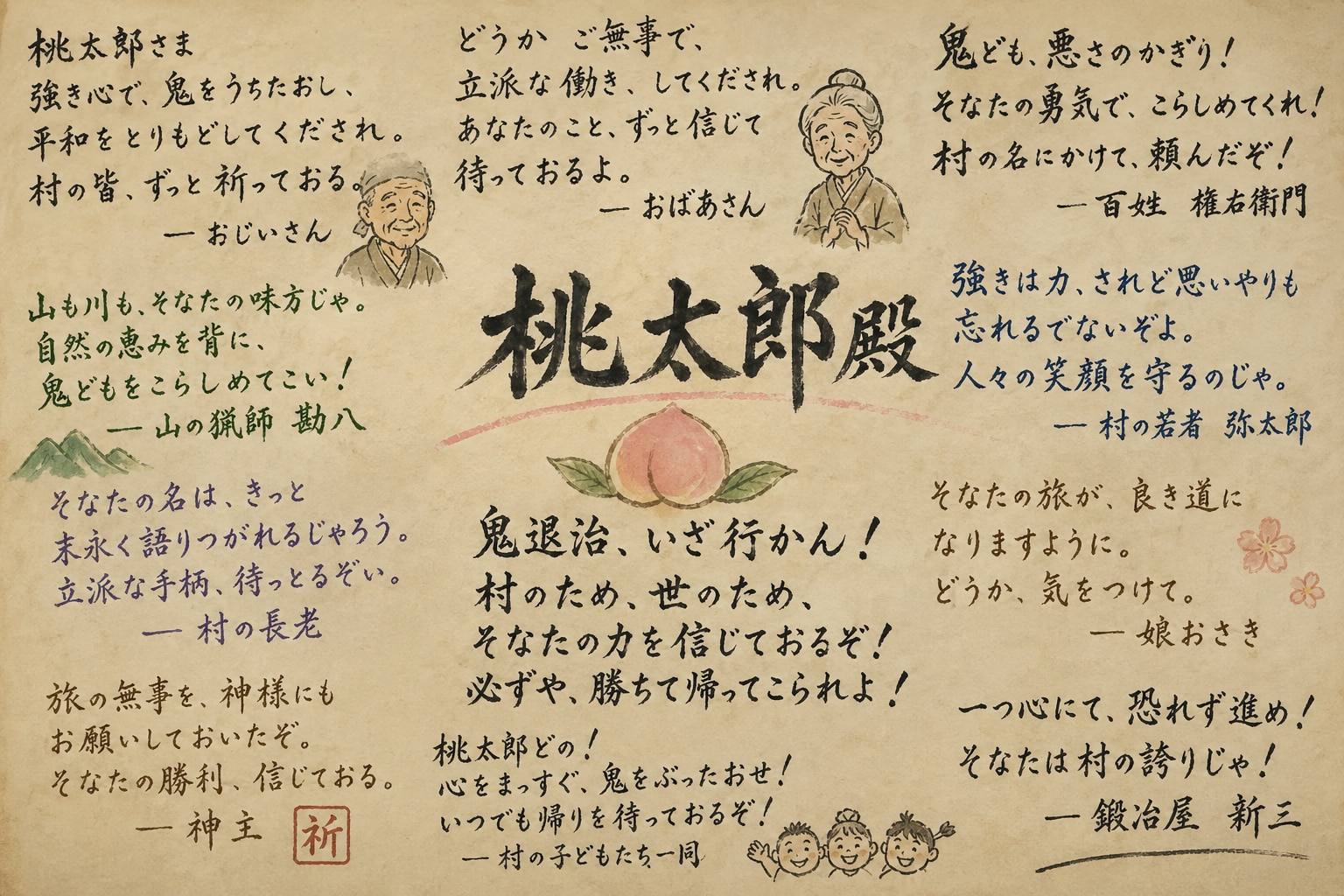 桃太郎への寄せ書き | の人気AIイラスト・グラビア