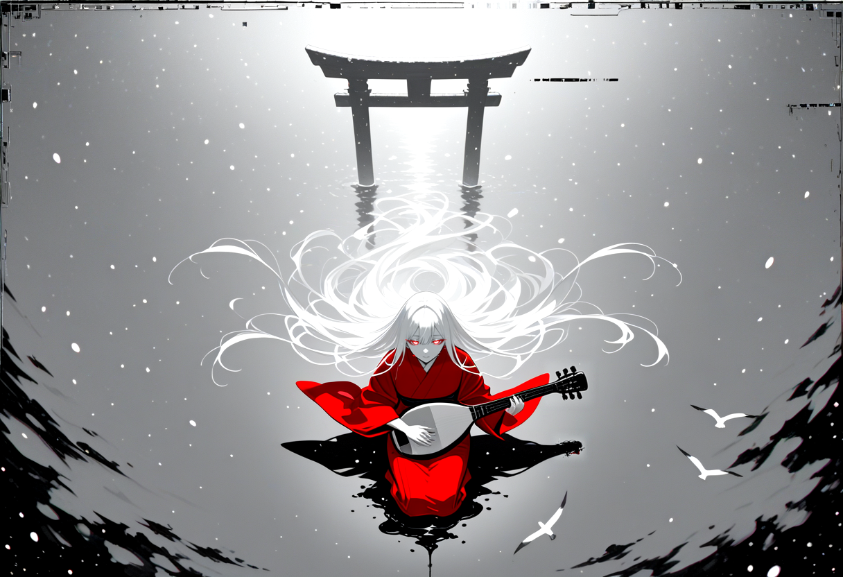 祇園精舍の鐘の声、諸行無常の響きあり。娑羅双樹の花の色、盛者必衰の理をあらはす。驕れる人も久しからず、ただ春の夜の夢のごとし。猛き者もつひにはほろびぬ、ひとへに風の前の塵に同じ。 | の人気AIイラスト・グラビア