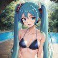 初音ミクのプールサイド休憩 4枚目