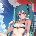 初音ミクのプールサイド休憩 2枚目