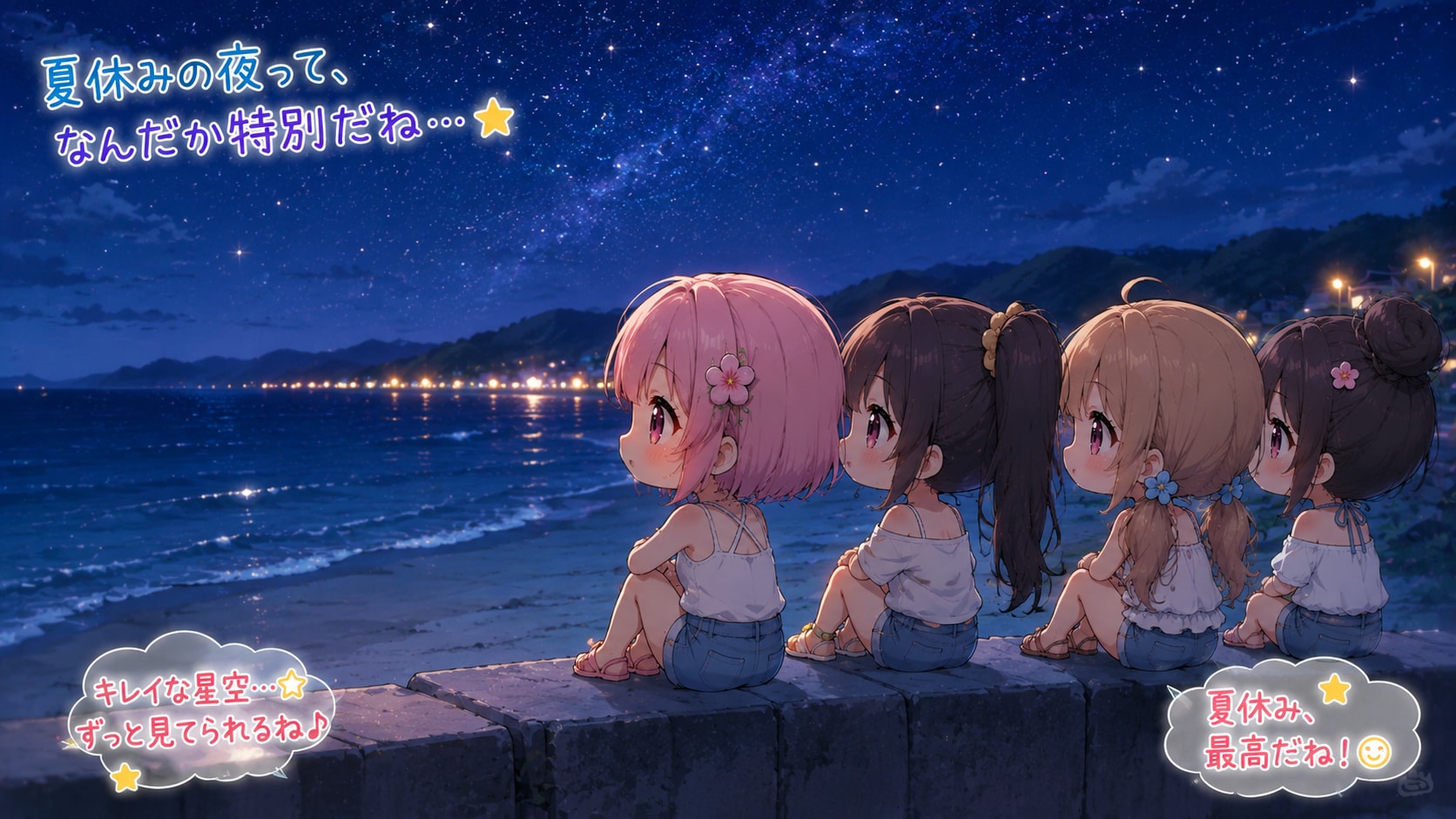今日の夏休み（海と星空３） | の人気AIイラスト・グラビア
