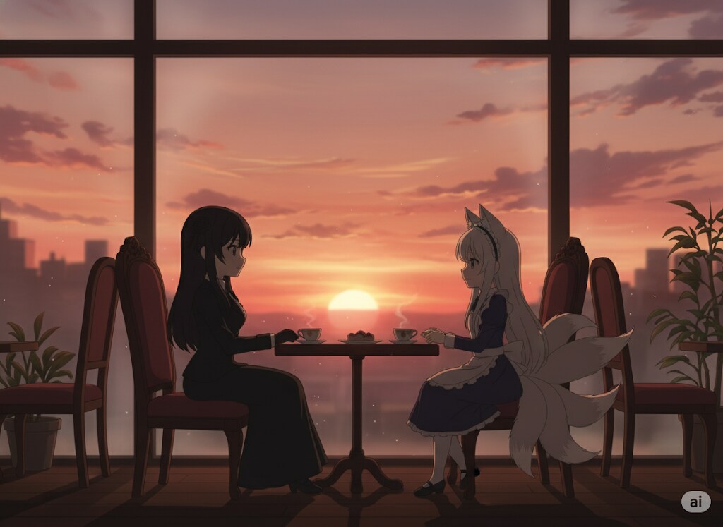 【試作】KUONカフェのお客様 | の人気AIイラスト・グラビア