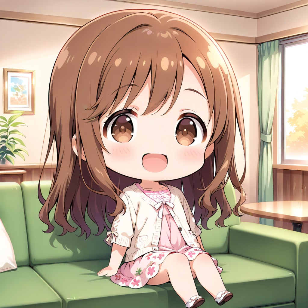 SDかえでちゃんとリビングルーム | の人気AIイラスト・グラビア