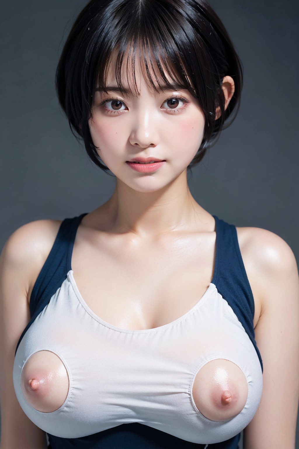 スク水だった何かでポロリ