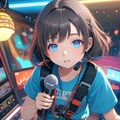 カラオケで歌う小さな女の子 9枚目