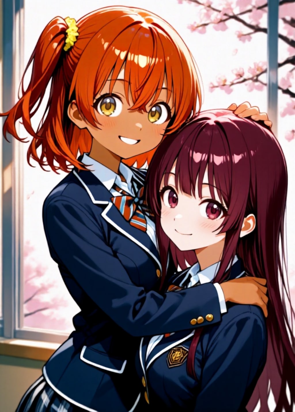 入学式　同じクラスになれて良かったね！