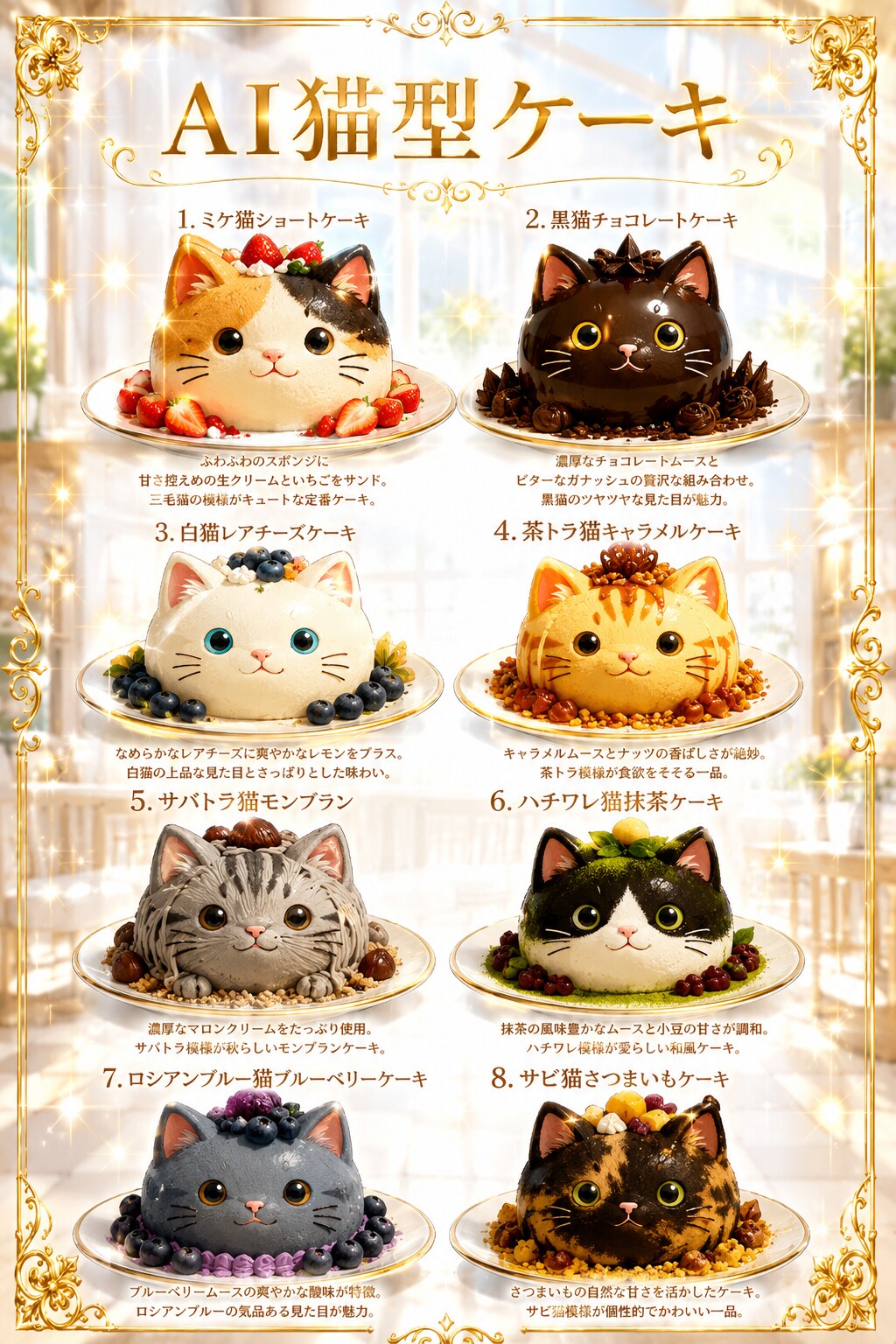 AI猫型ケーキ
