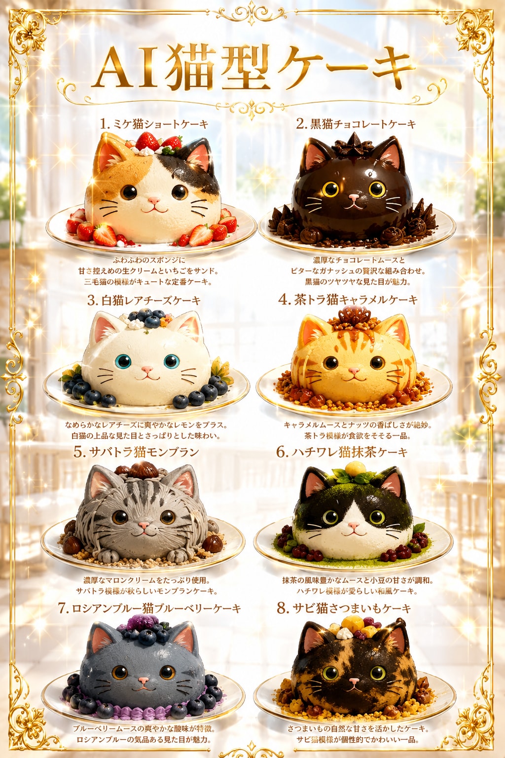 AI猫型ケーキ