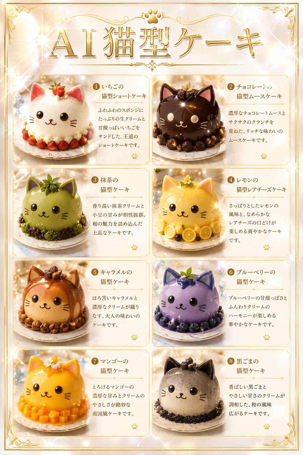 AI猫型ケーキ