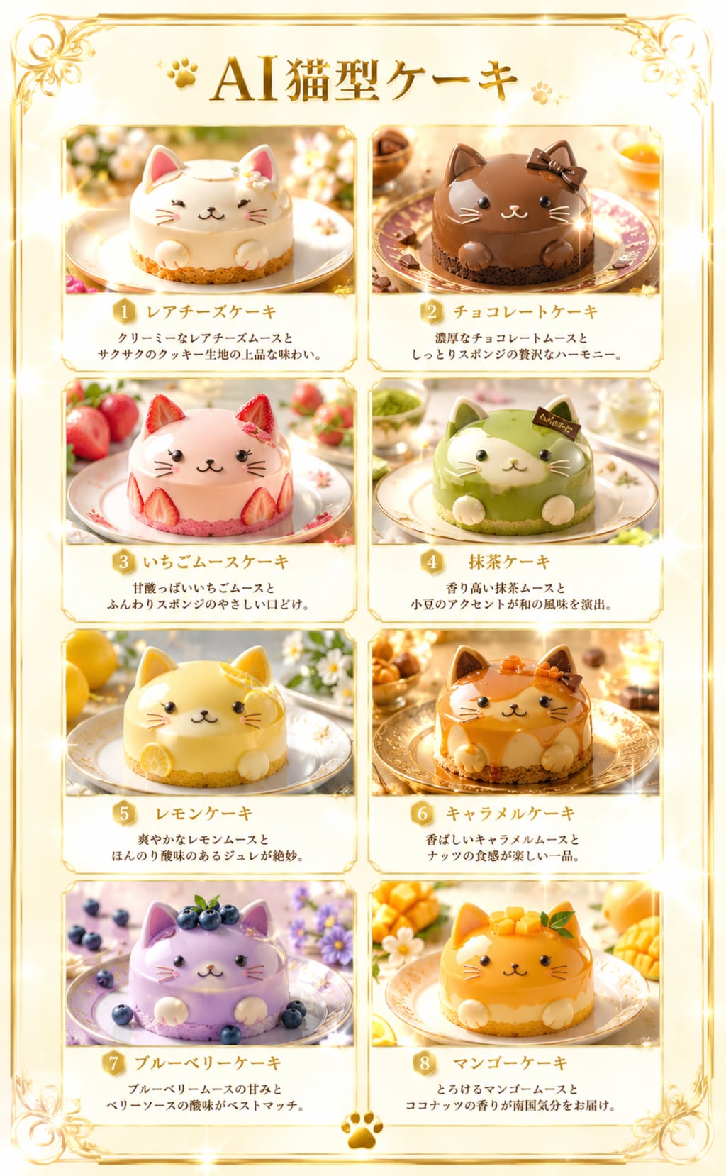 AI猫型ケーキ
