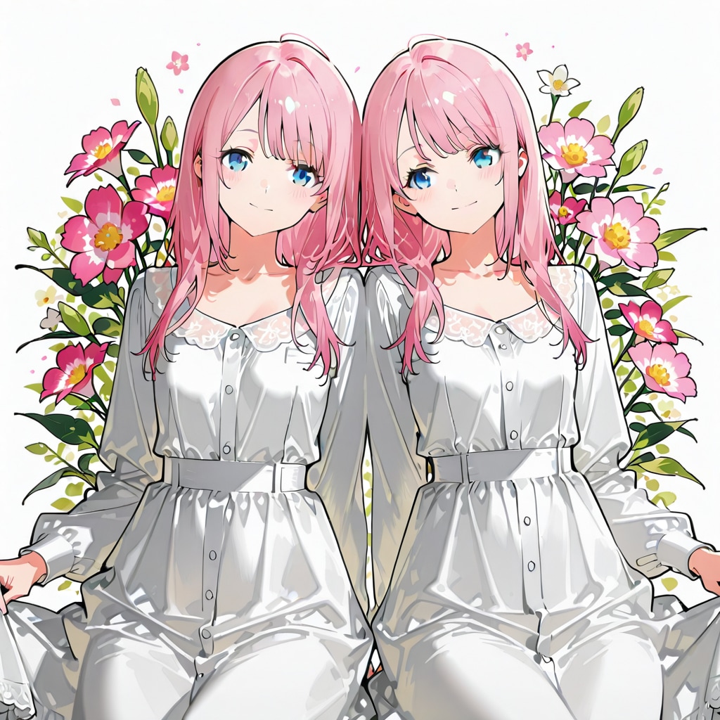花の双子 | の人気AIイラスト・グラビア