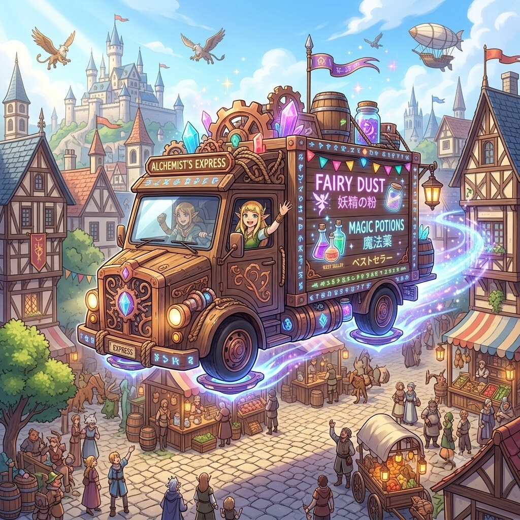ファンタジー世界の魔導トラック