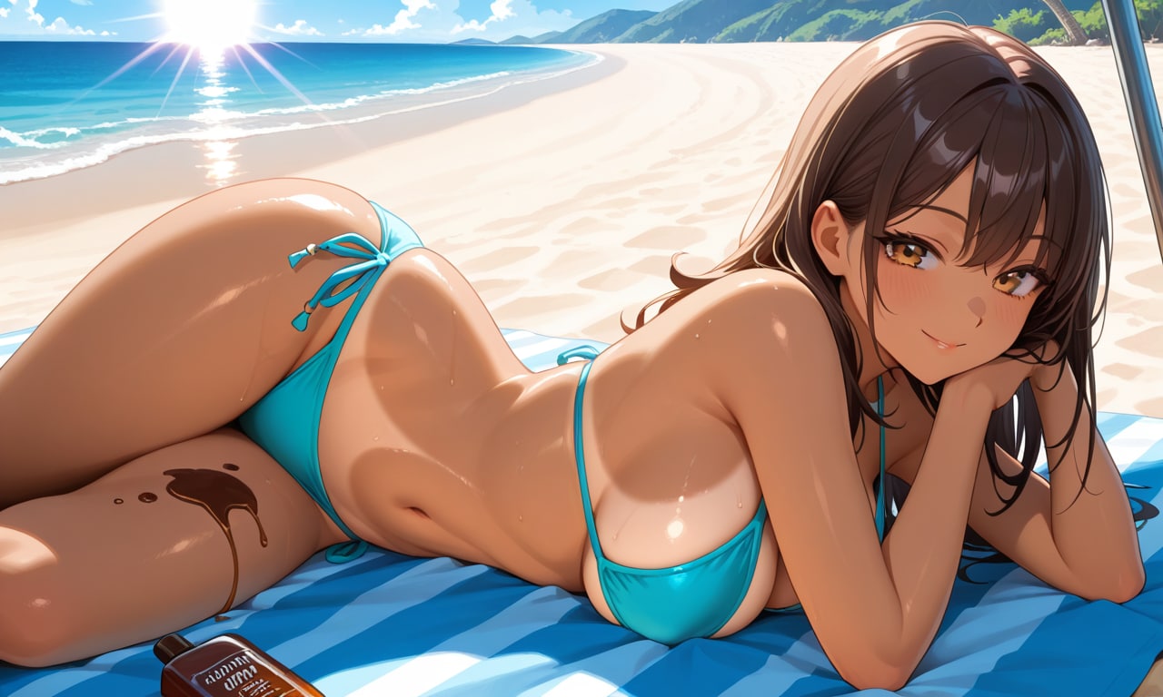 サンオイルを塗ってね