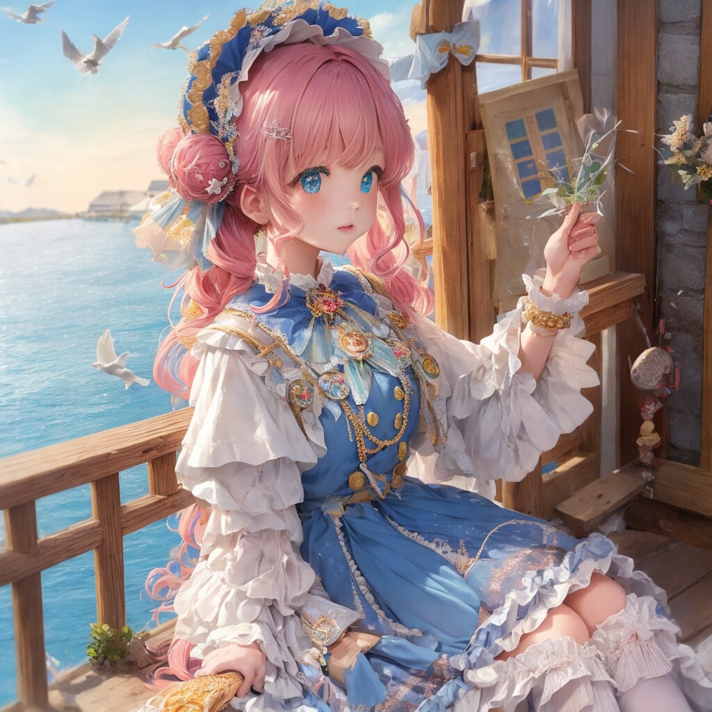 海辺のロリィタ少女
