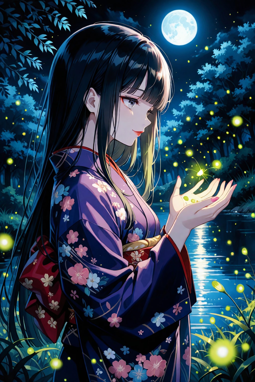 蛍と月