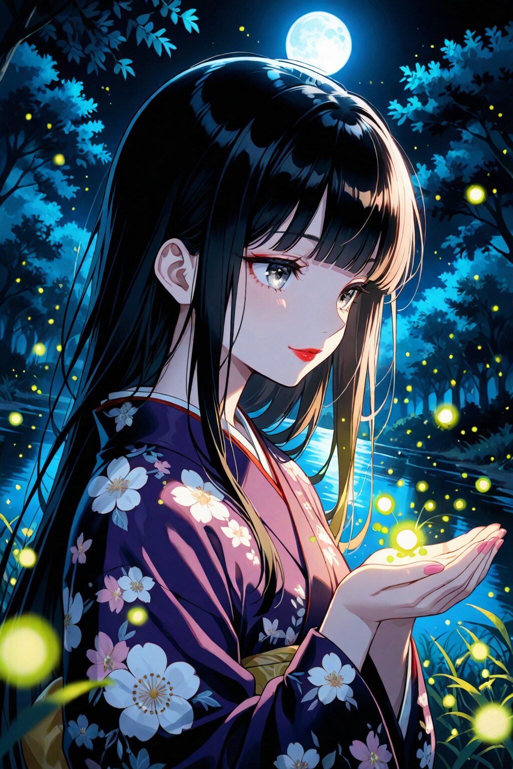 蛍と月